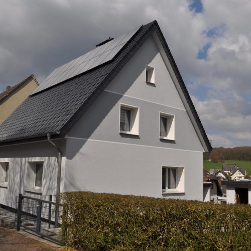 Renovierte Hausfassade