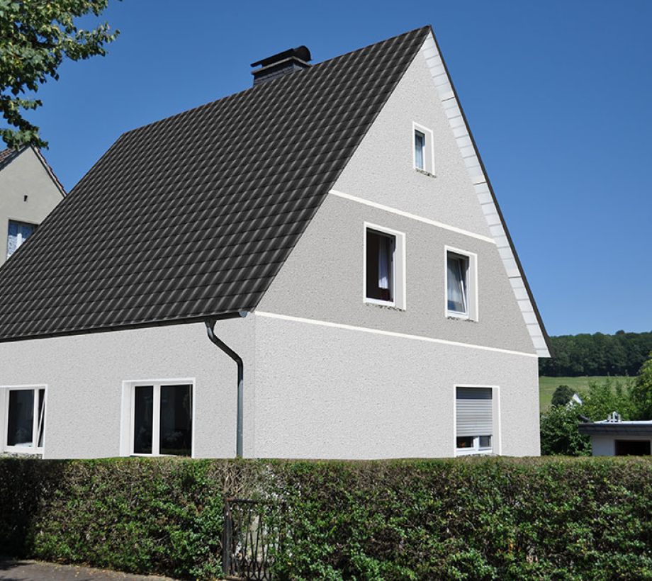 Computersimulation einer renovierten Hausfassade