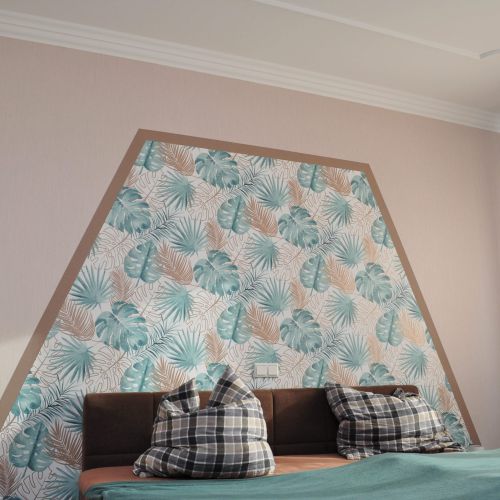 Schlafzimmer Wandgestaltung mit Blumenmuster