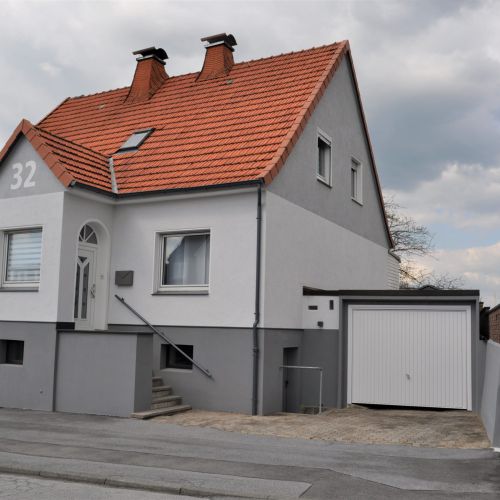 Renovierte Hausfassade